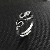 Punk Snake Blade Hollow Distorted Cross Open Ring sku image 1
