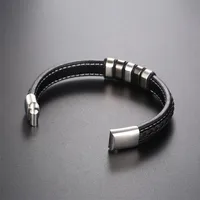 Simple Style 304 Stainless Steel Pu Leather Men'S main image 2