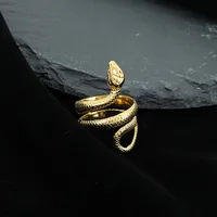 Retro 304 Stainless Steel Animal Snake Plating Unisex Rings main image 3
