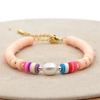 Color Block Fashion No Inlaid Soft Clay Bracelets Wholesale main image 3