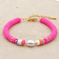 Color Block Fashion No Inlaid Soft Clay Bracelets Wholesale sku image 5