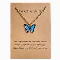 Simple Fashion Retro Multicolor Butterfly Necklace sku image 2