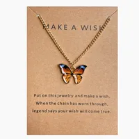 Simple Fashion Retro Multicolor Butterfly Necklace sku image 9