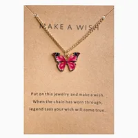 Simple Fashion Retro Multicolor Butterfly Necklace sku image 6