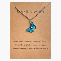 Simple Fashion Retro Multicolor Butterfly Necklace sku image 5