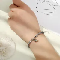 Simple Style Heart 304 Stainless Steel No Inlaid Bracelets In Bulk main image 2