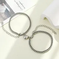 Simple Style Heart 304 Stainless Steel No Inlaid Bracelets In Bulk main image 4