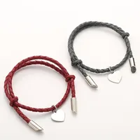 Heart Simple Style No Inlaid Pu Leather Bracelets Wholesale main image 3