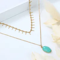 Geometric 304 Stainless Steel Pendant Necklace Wholesale main image 3