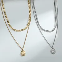 Geometric  Style 304 Stainless Steel Pendant Necklace Wholesale main image 2
