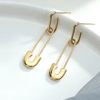 U Shape Retro 304 Stainless Steel No Inlaid Plating Earrings main image 1