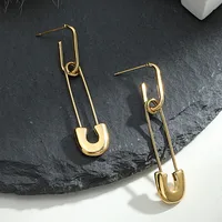 U Shape Retro 304 Stainless Steel No Inlaid Plating Earrings main image 3