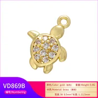 Wholesale Micro Inlaid White Zirconium Mini Turtle Pendant main image 2