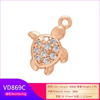 Vente En Gros Pendentif Mini Tortue En Zirconium Blanc Incrusté De Micro main image 3