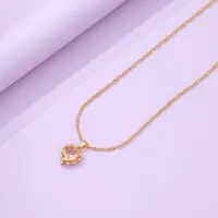 Heart Retro Alloy Rhinestone Pendant Necklace Wholesale main image 3