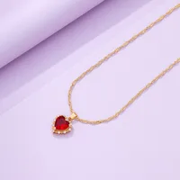 Heart Retro Alloy Rhinestone Pendant Necklace Wholesale main image 4