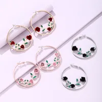 Flower Retro Alloy No Inlaid Plating Earrings main image 6