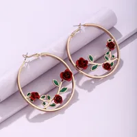 Flower Retro Alloy No Inlaid Plating Earrings main image 3