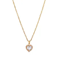 Heart Retro Alloy Rhinestone Pendant Necklace Wholesale sku image 5