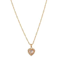 Heart Retro Alloy Rhinestone Pendant Necklace Wholesale sku image 6
