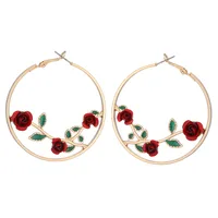 Flower Retro Alloy No Inlaid Plating Earrings sku image 2