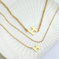 Letter  Style Stainless Steel Titanium Steel Pendant Necklace Wholesale main image 3