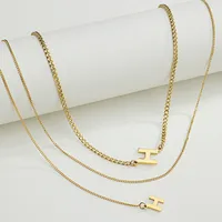 Letter  Style Stainless Steel Titanium Steel Pendant Necklace Wholesale sku image 1