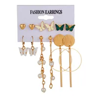 Geometric Fashion Alloy Artificial Gemstones Plating Earrings Ear Studs main image 5
