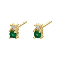 Copper Inlaid Gemstone Earrings sku image 3