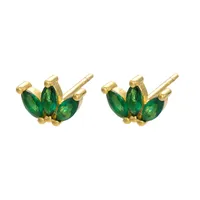 Copper Inlaid Gemstone Earrings sku image 4