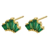 Copper Inlaid Gemstone Earrings sku image 6