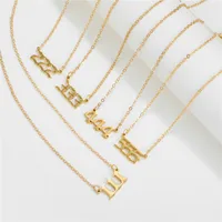 Simple Fashion Angel 000-999 Stainless Steel Number Necklace Wholesale Doublewinwholesale main image 2