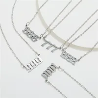 Simple Fashion Angel 000-999 Stainless Steel Number Necklace Wholesale Doublewinwholesale main image 3