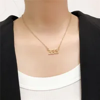 Simple Fashion Angel 000-999 Stainless Steel Number Necklace Wholesale Doublewinwholesale main image 4