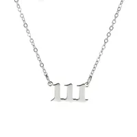 Simple Fashion Angel 000-999 Stainless Steel Number Necklace Wholesale Doublewinwholesale main image 5
