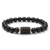 Wholesale Jewelry 12 Constellation Pattern Black Frosted Agate Beaded Bracelet Doublewinwholesale main image 1