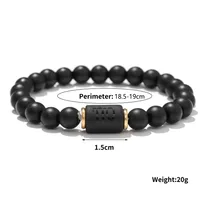 Wholesale Jewelry 12 Constellation Pattern Black Frosted Agate Beaded Bracelet Doublewinwholesale main image 5