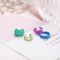 Wholesale Jewelry Cute Geometric Multi-color Ear Clip Set Doublewinwholesale main image 2