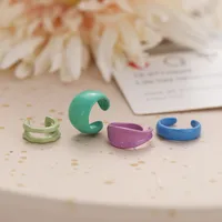 Wholesale Jewelry Cute Geometric Multi-color Ear Clip Set Doublewinwholesale main image 4