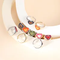 Simple Fashion Multi-layer Eart Drop Wax Color Ring Wholesale Doublewinwholesale main image 2