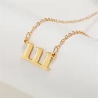 Simple Fashion Angel 000-999 Stainless Steel Number Necklace Wholesale Doublewinwholesale sku image 1