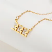 Simple Fashion Angel 000-999 Stainless Steel Number Necklace Wholesale Doublewinwholesale sku image 12