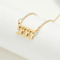 Simple Fashion Angel 000-999 Stainless Steel Number Necklace Wholesale Doublewinwholesale sku image 14