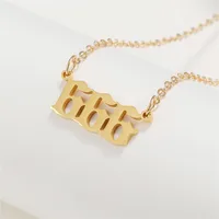 Simple Fashion Angel 000-999 Stainless Steel Number Necklace Wholesale Doublewinwholesale sku image 15