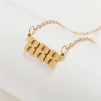 Simple Fashion Angel 000-999 Stainless Steel Number Necklace Wholesale Doublewinwholesale sku image 16
