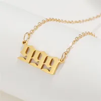 Simple Fashion Angel 000-999 Stainless Steel Number Necklace Wholesale Doublewinwholesale sku image 19