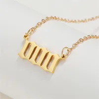 Simple Fashion Angel 000-999 Stainless Steel Number Necklace Wholesale Doublewinwholesale sku image 17