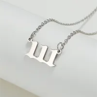 Simple Fashion Angel 000-999 Stainless Steel Number Necklace Wholesale Doublewinwholesale sku image 2