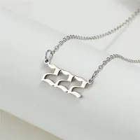 Simple Fashion Angel 000-999 Stainless Steel Number Necklace Wholesale Doublewinwholesale sku image 3