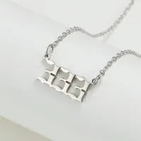 Simple Fashion Angel 000-999 Stainless Steel Number Necklace Wholesale Doublewinwholesale sku image 4